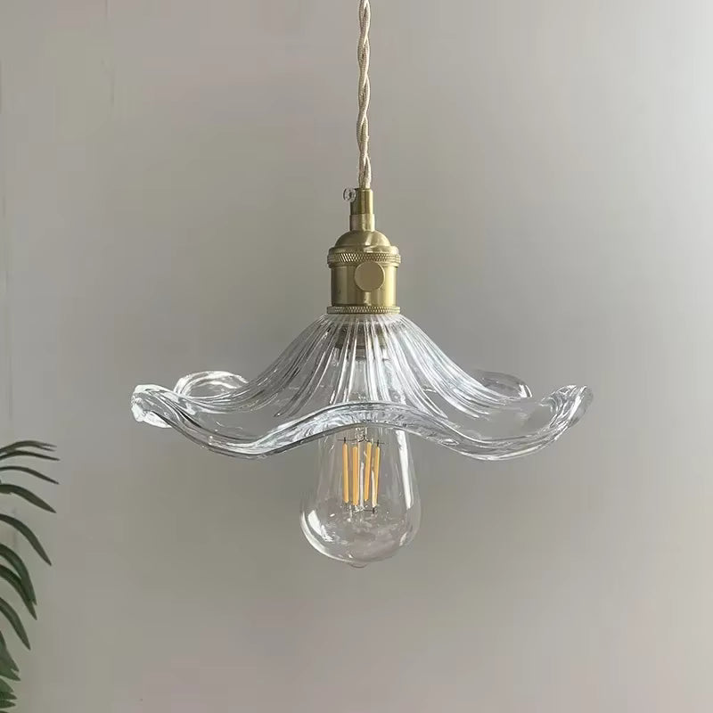 Suspension Vintage Verre Blanc