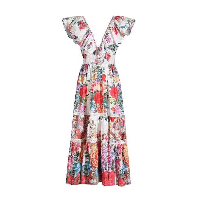 Robe Années 40 Vintage Fleurs