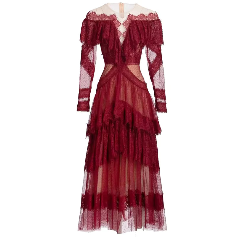 Robe Trapèze Vintage Rouge
