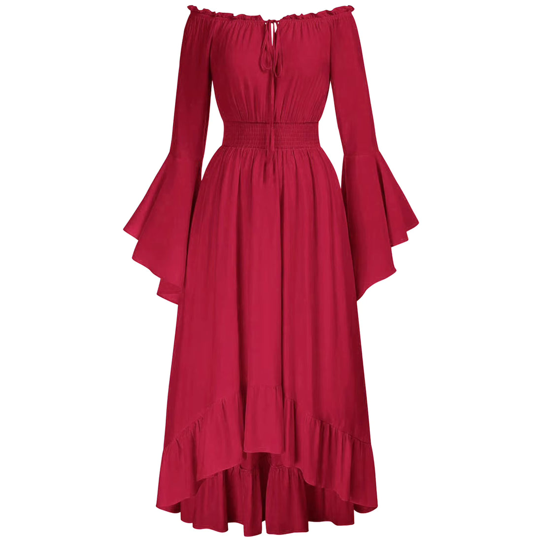 Robe Vintage Rouge avec Voile