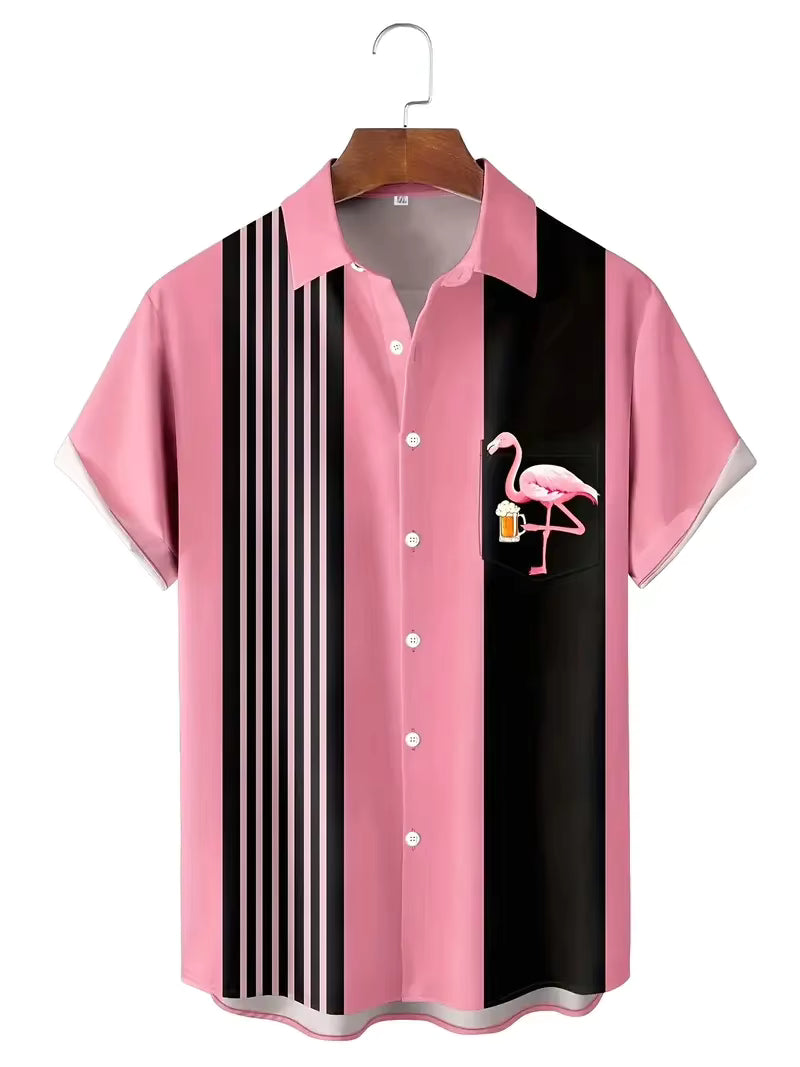 Chemise Vintage Rockabilly Flamants