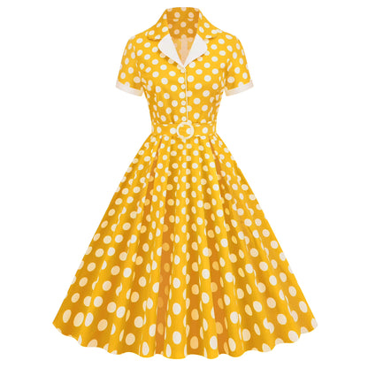 Robe Vintage Année 40 Jaune Pas cher