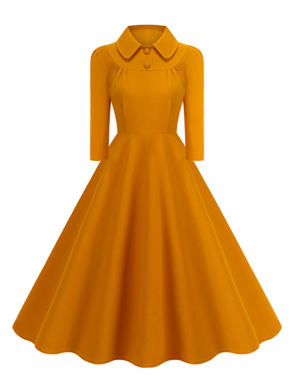 Robe Vintage Années 40 Old School Orange