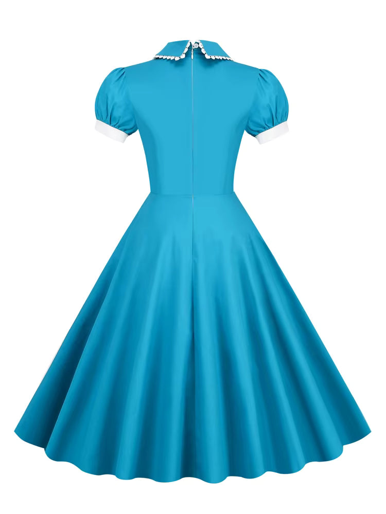 Robe Turquoise 1950s - Louise Vintage