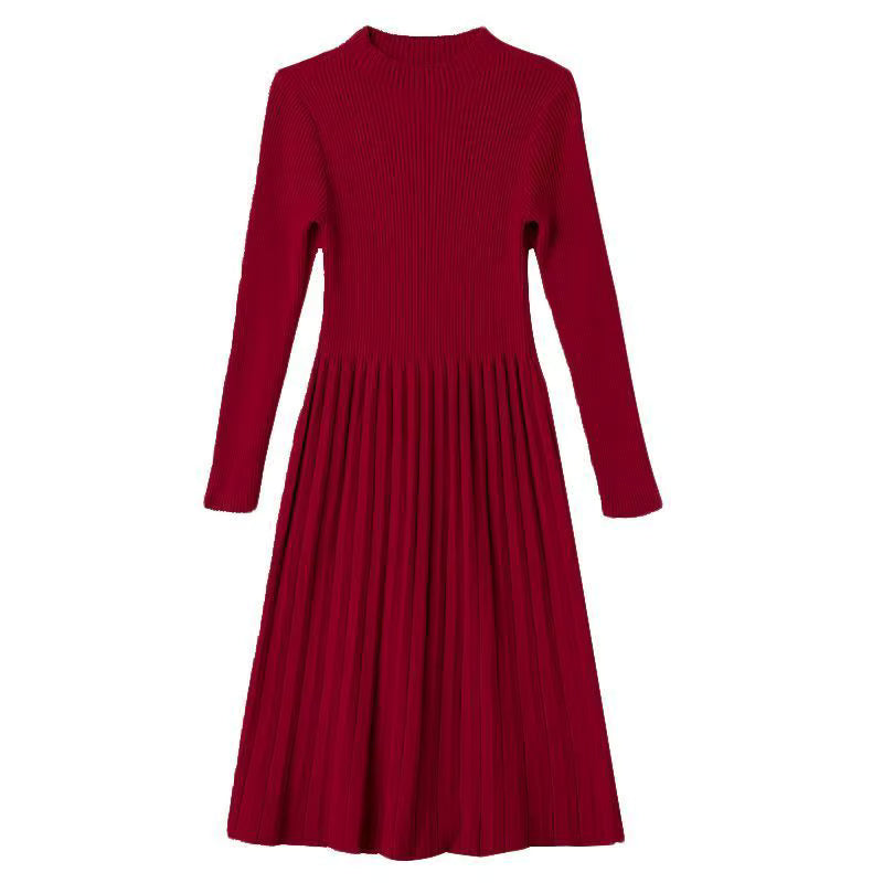 Robe Vintage Hiver Laine Rouge