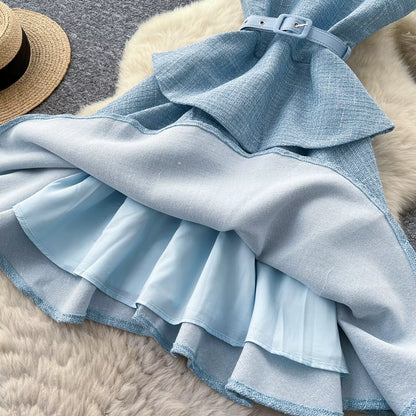 Robe des Années 40 50 Bleu