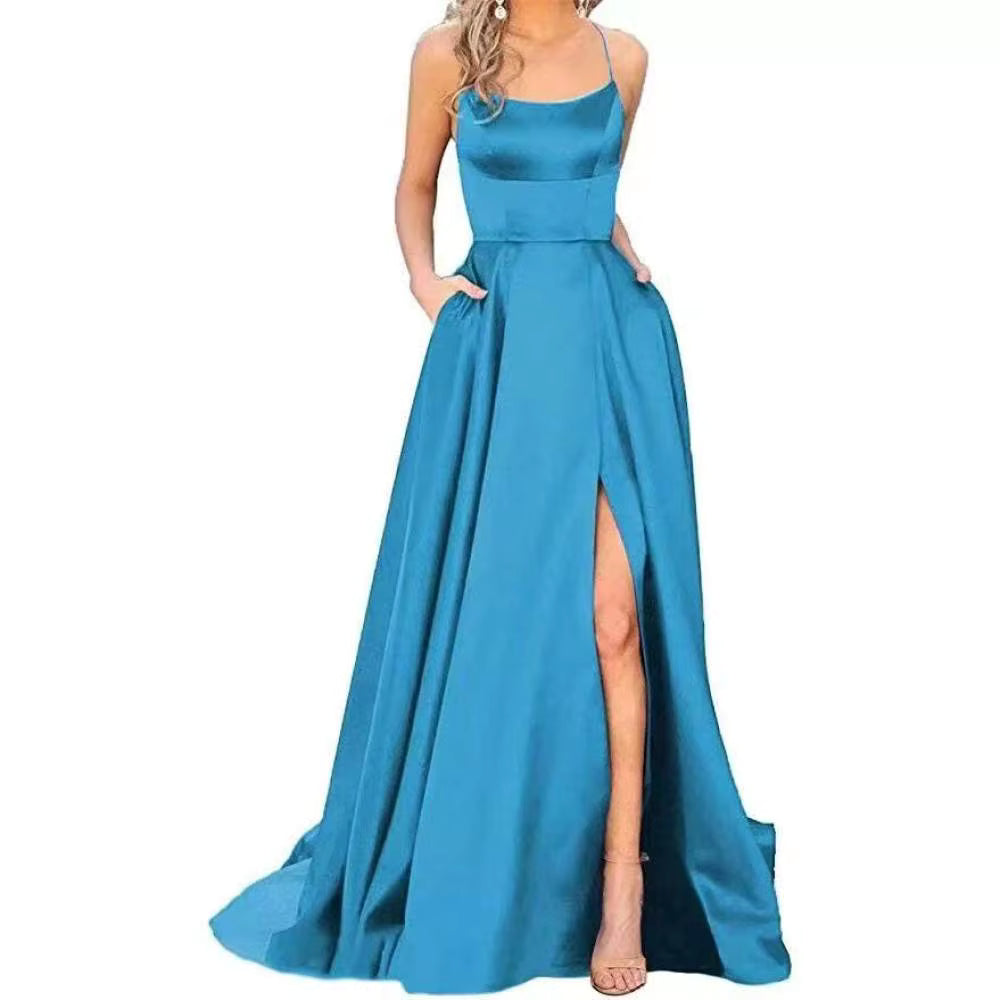 Robe Années 40 Asymétrique Bleu