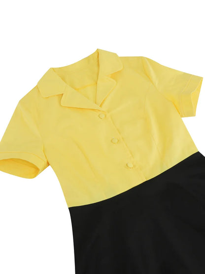 Robe des Années 50 Grande Taille Jaune