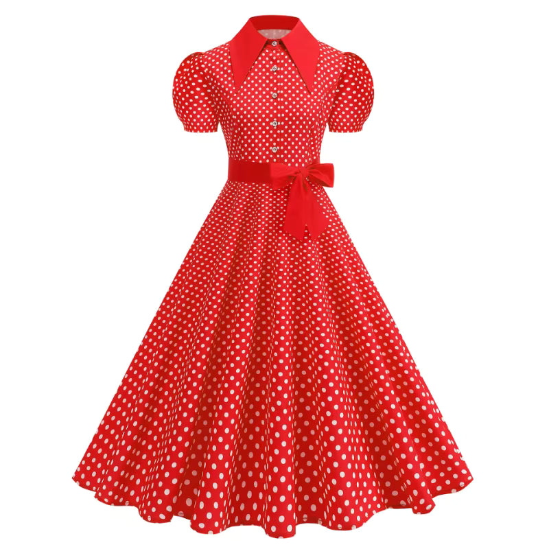 Robe Style Année 50 pas Cher Rouge