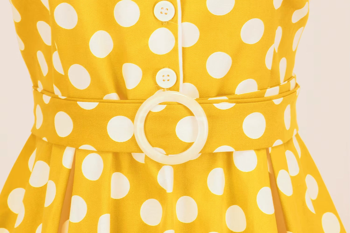 Robe Vintage Année 40 Jaune Pas cher