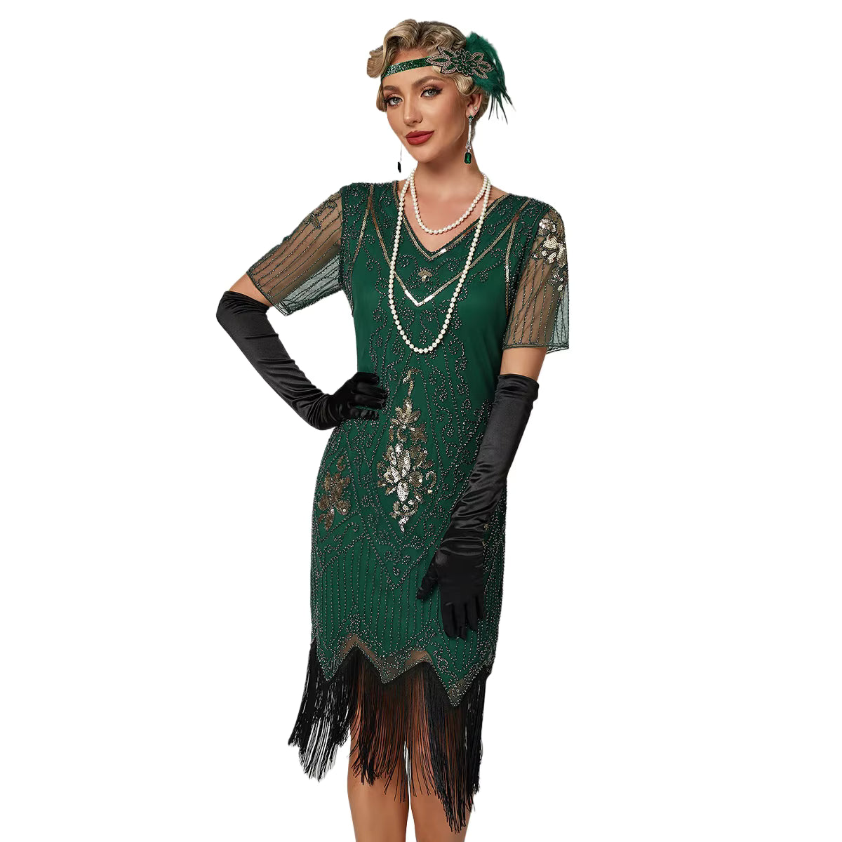 Robe Longue Année 1920 Verte