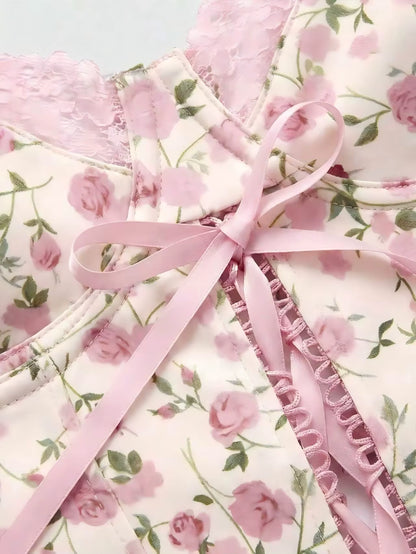 Haut Vintage Bustier Rose