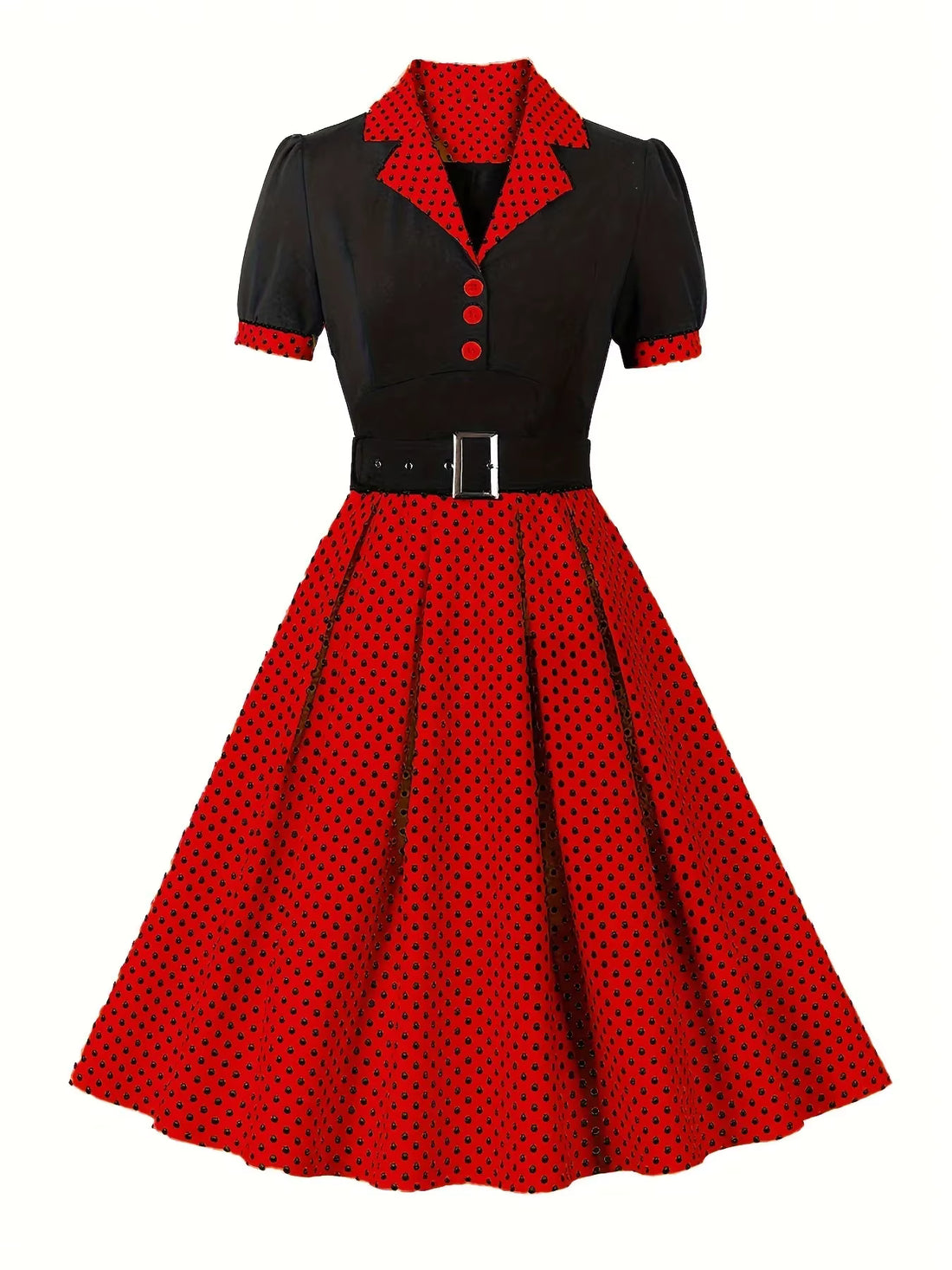 Robe Année 50 Rouge Pois