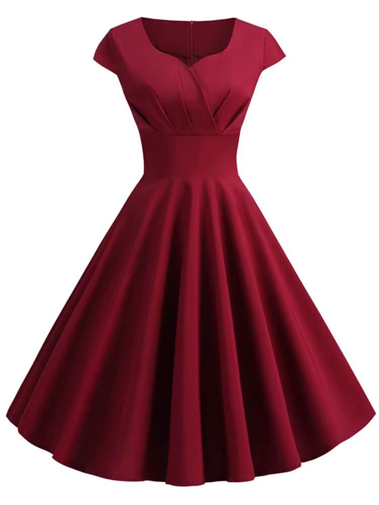 Années 60 Robe Vintage Bordeaux