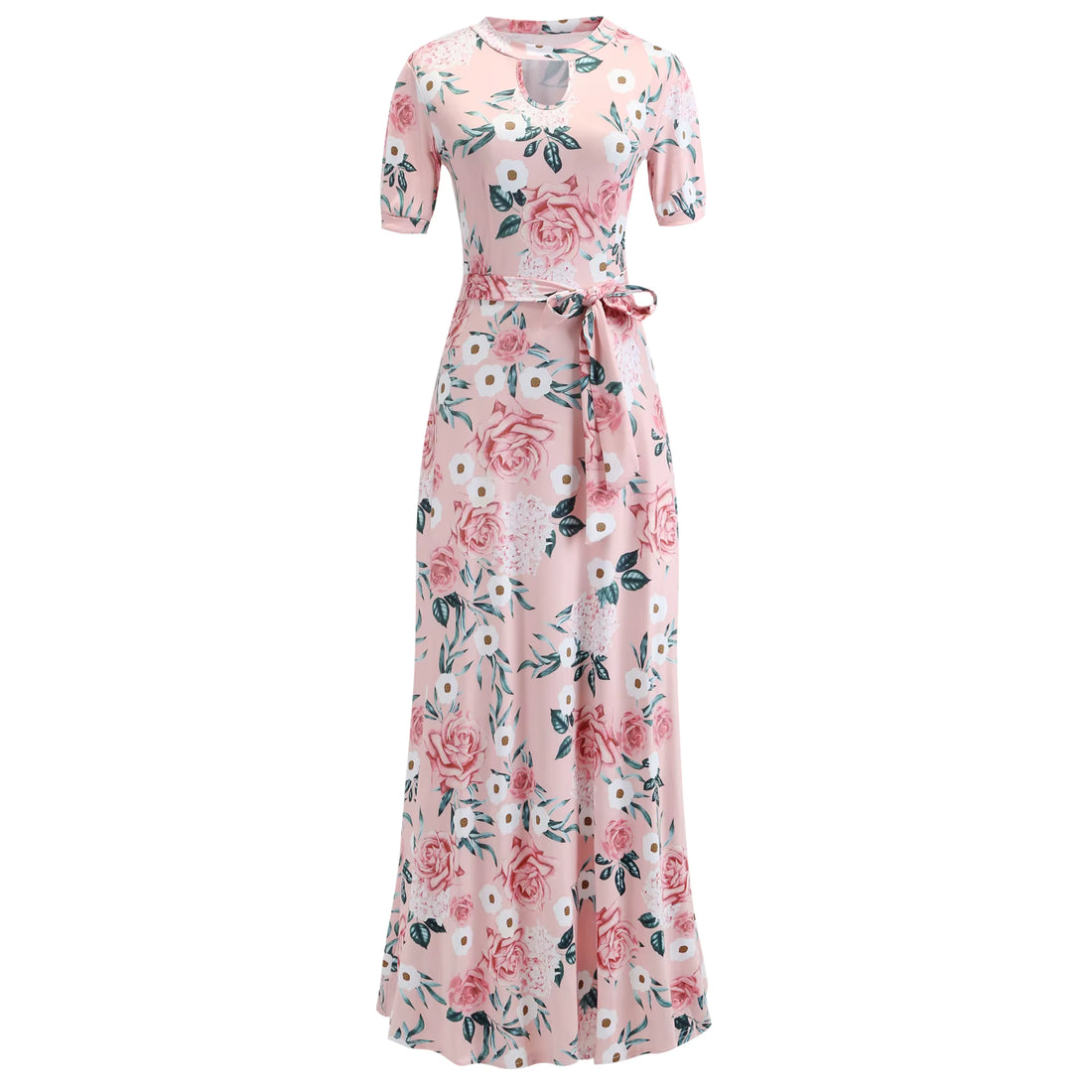 Robe Années 40 Vintage Corail Pale
