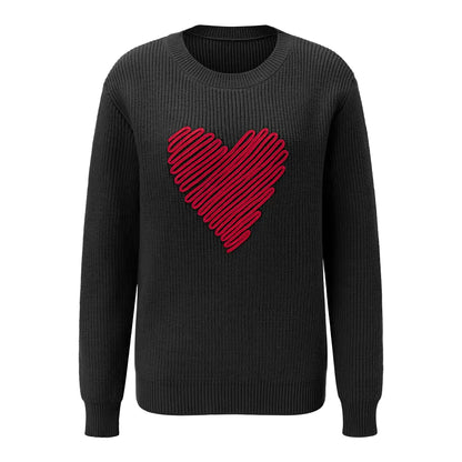 Pull Vintage Coeur Rose
