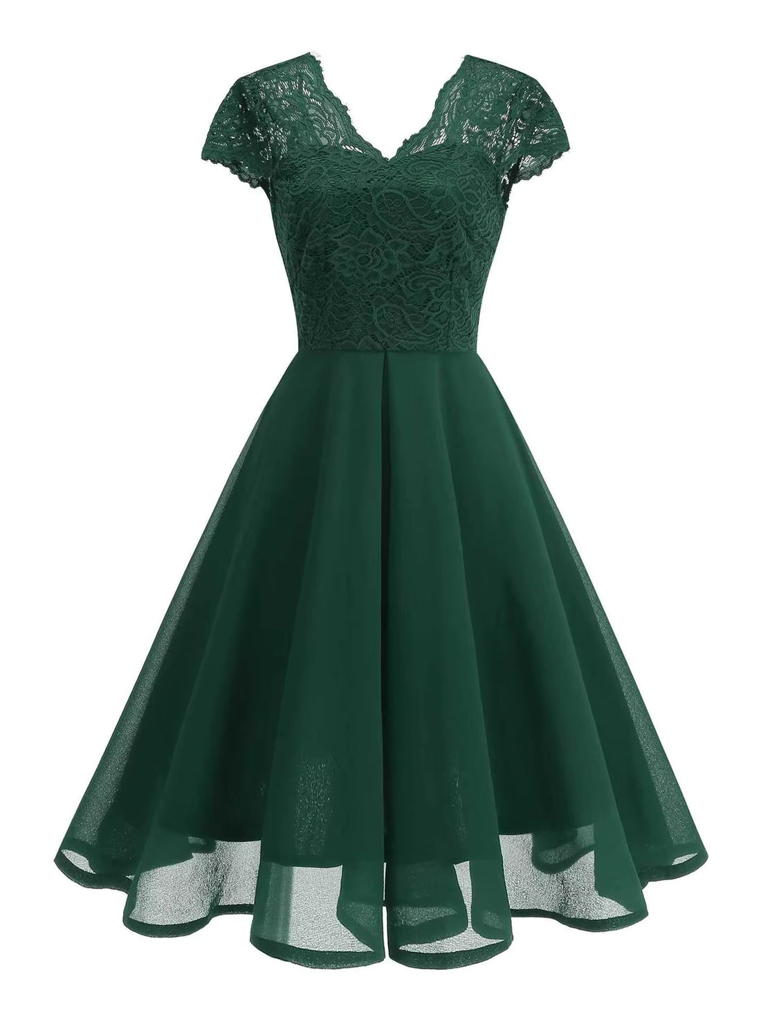 Robe Vintage Dentelle Vert