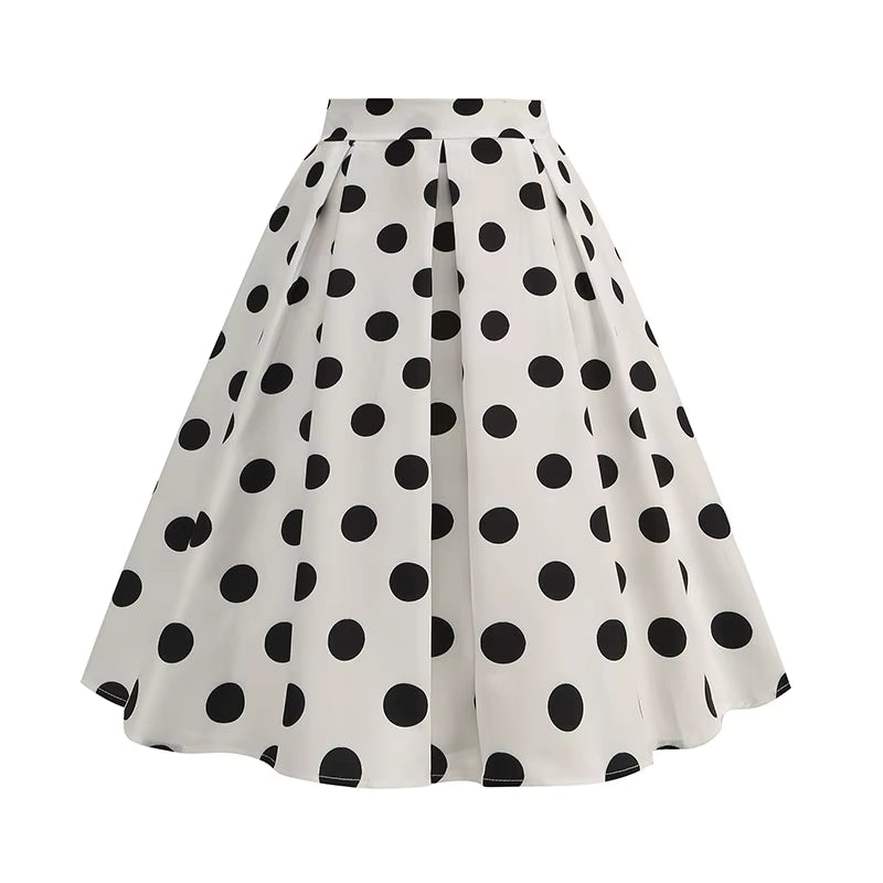 Jupe à Pois Vintage Blanc