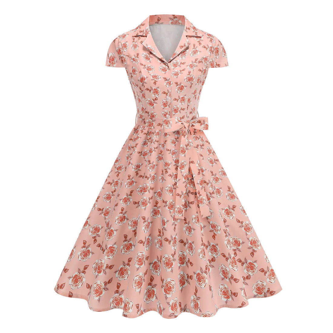 Robe Vintage Pin Up Rose Fleurs