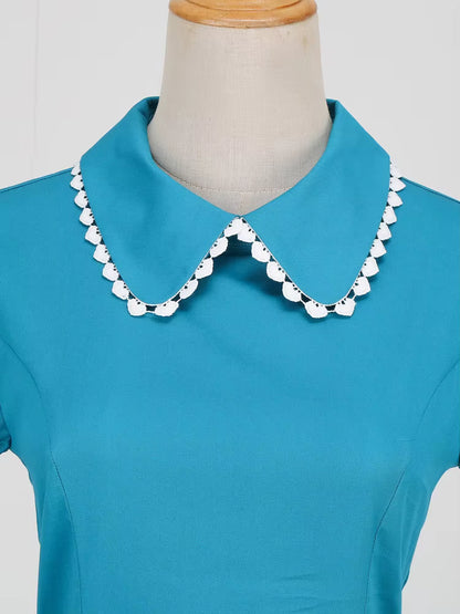 Robe Turquoise 1950s - Louise Vintage
