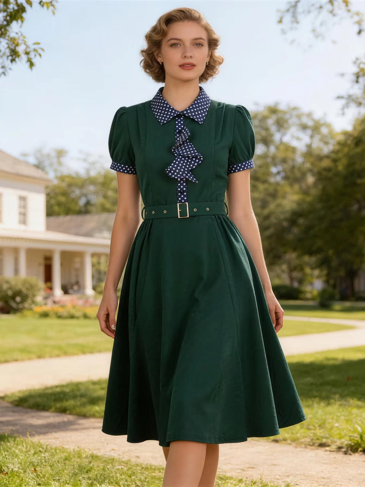 Robe Vintage Verte Années 40