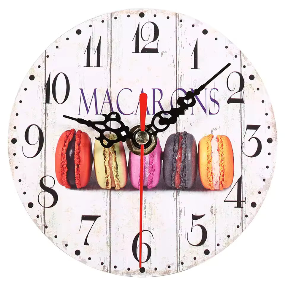 Horloge Vintage Murale Macarons