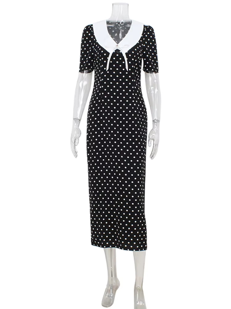 Robe Droite à Pois Vintage