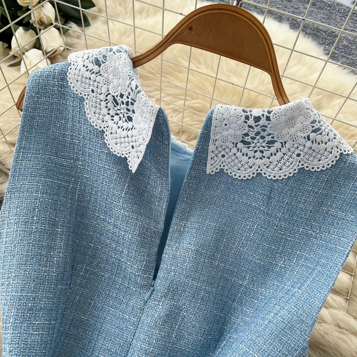 Robe des Années 40 50 Bleu