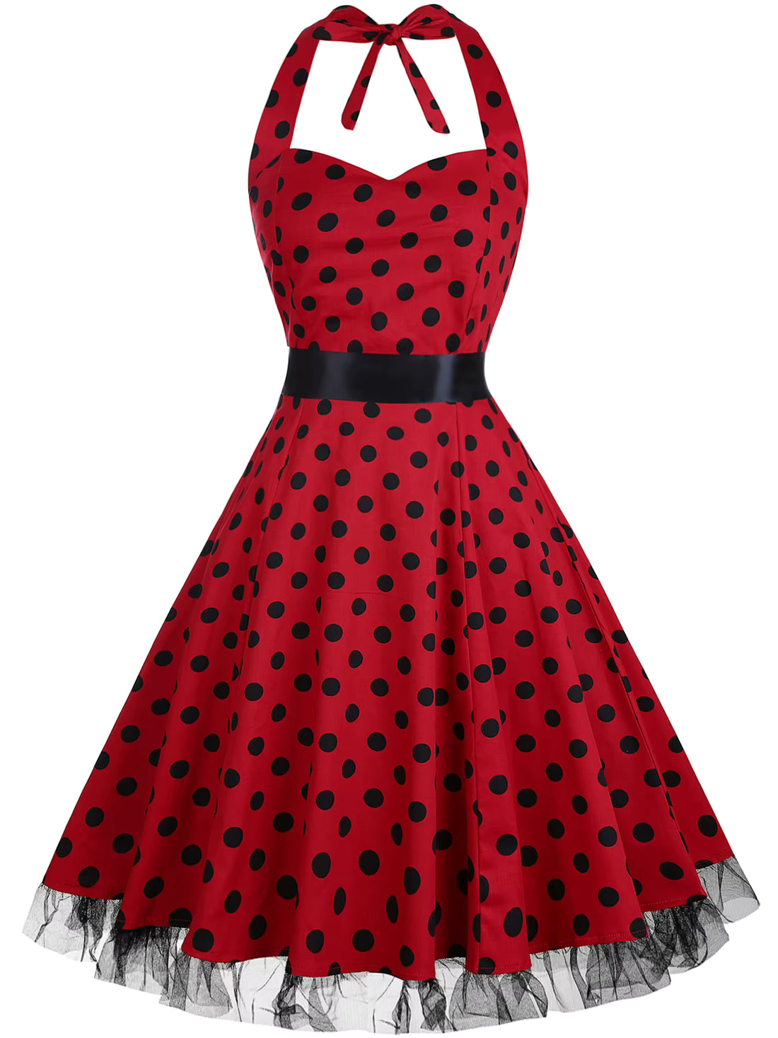 Robe Vintage Rockabilly Rouge et Noire