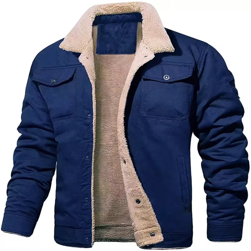 Blouson Aviateur Vintage Homme Bleu