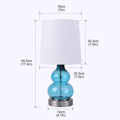 Lampe en Verre Bleu Vintage