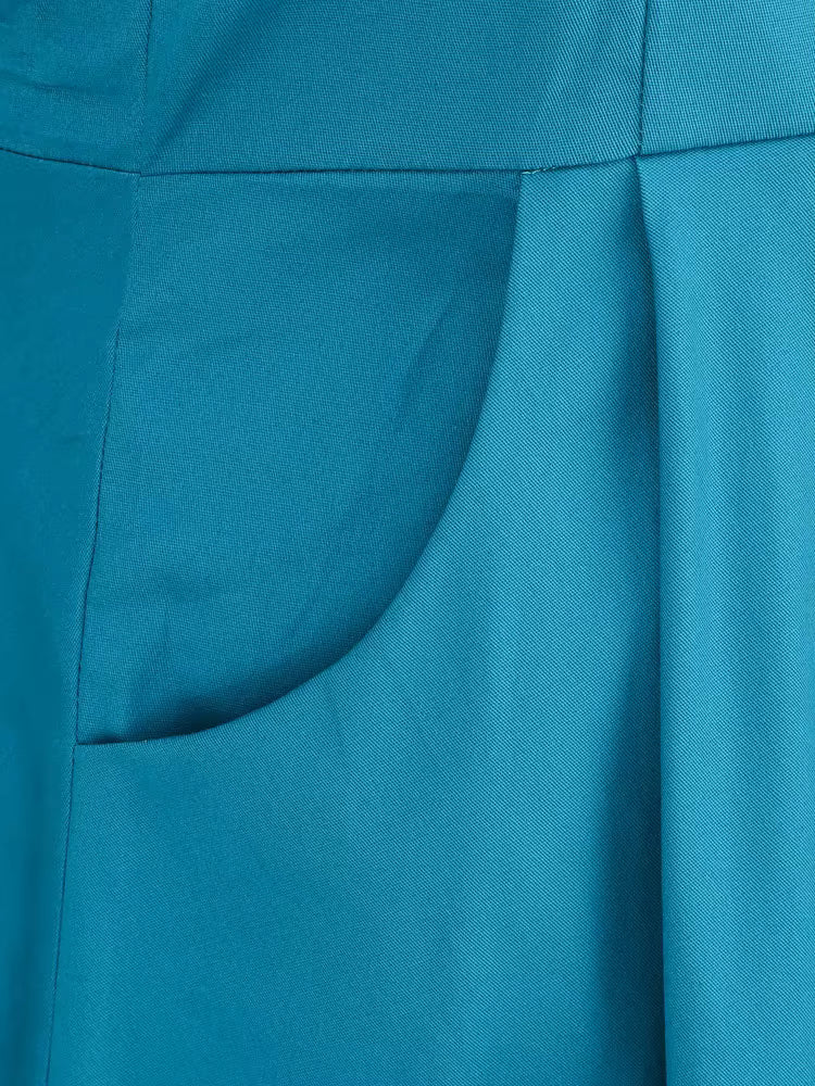 Robe Turquoise 1950s - Louise Vintage