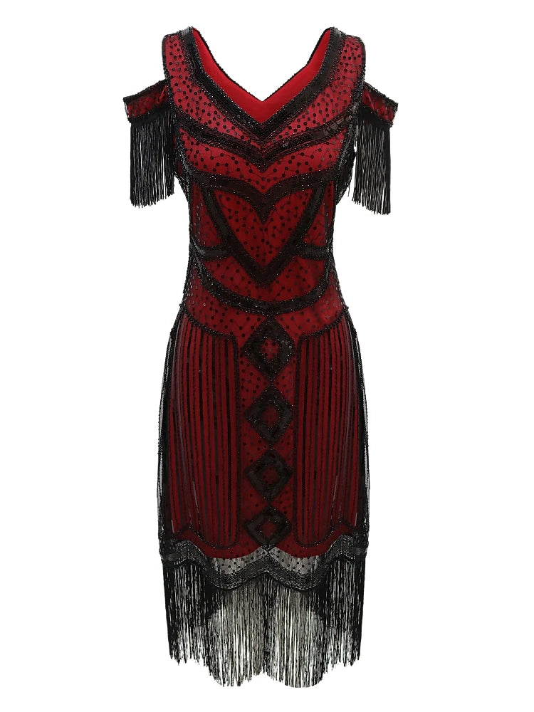 Robe Cocktail Année 20 Rouge