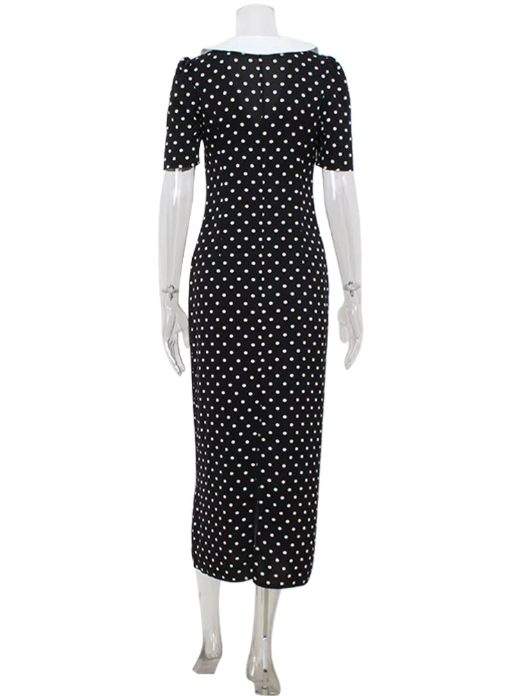 Robe Droite à Pois Vintage