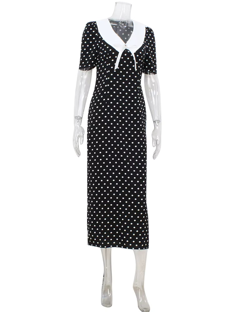 Robe Droite à Pois Vintage