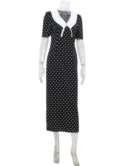 Robe Droite à Pois Vintage