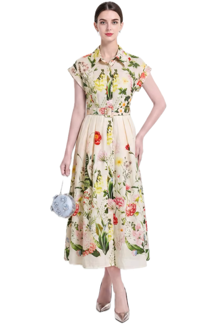 Années 40 Robe Vintage Fleurie - Louise Vintage