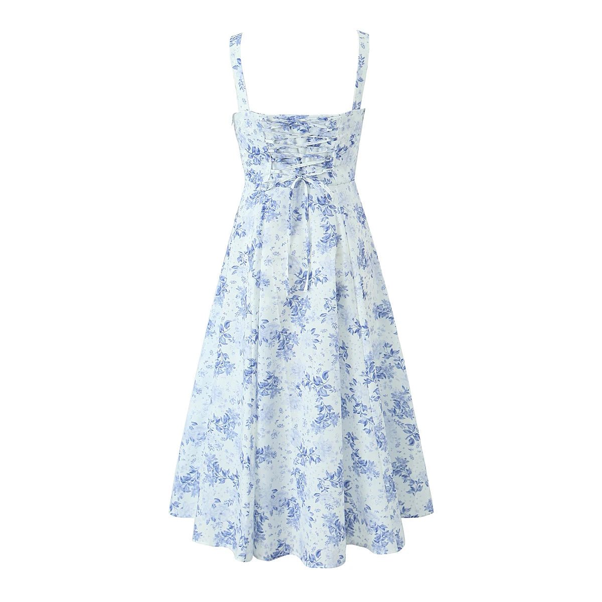 Années 40 Robe Vintage Fleurs Bleue - Louise Vintage