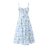 Années 40 Robe Vintage Fleurs Bleue - Louise Vintage