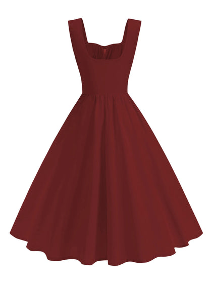 Années 60 Robe Vintage Bordeaux - Louise Vintage