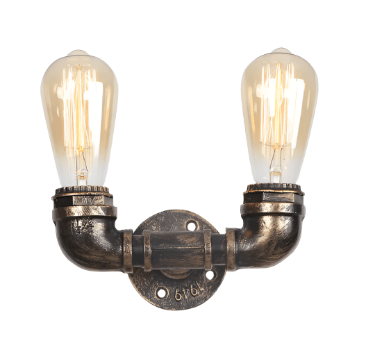 Applique Murale Industrielle Vintage Double Tuyau - Louise Vintage