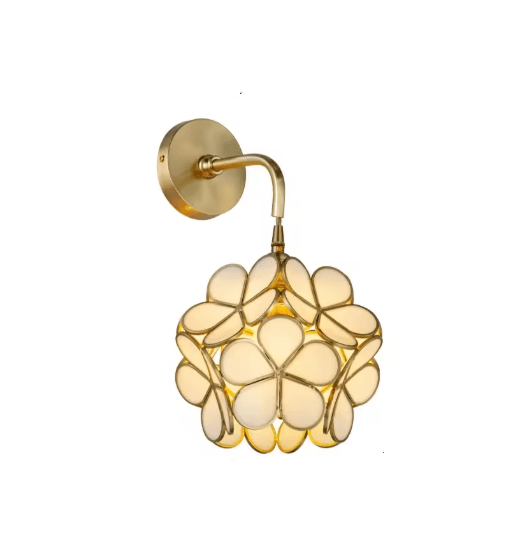 Applique Murale Vintage Verre Fleur Blanc - Louise Vintage