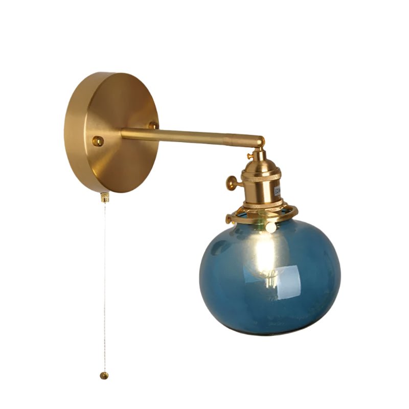 Applique Murale Vintage Verre Fleur Bleu - Louise Vintage