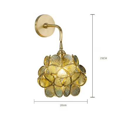 Applique Murale Vintage Verre Fleur Emeraude - Louise Vintage