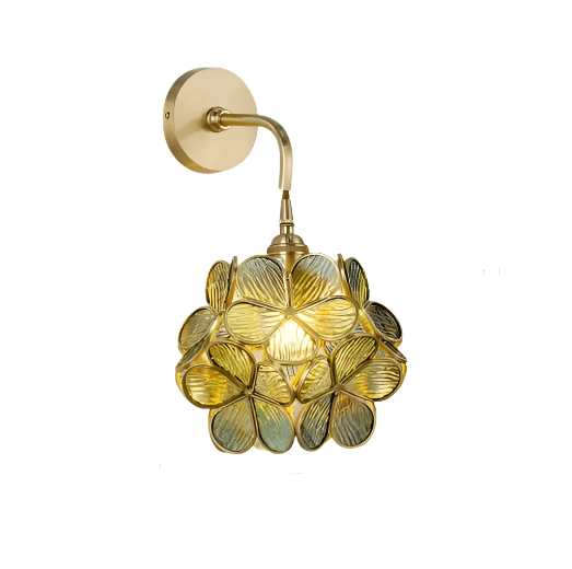 Applique Murale Vintage Verre Fleur Emeraude - Louise Vintage