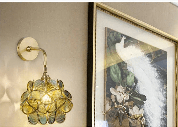 Applique Murale Vintage Verre Fleur Emeraude - Louise Vintage