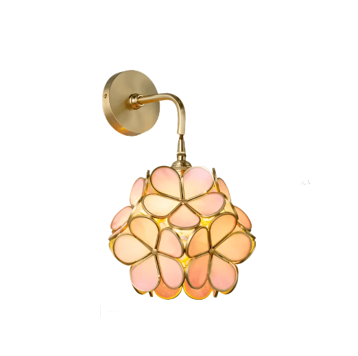 Applique Murale Vintage Verre Fleur Rose - Louise Vintage