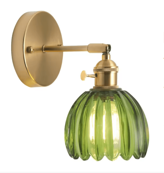 Applique Murale Vintage Verre Fleur Rouge - Louise Vintage