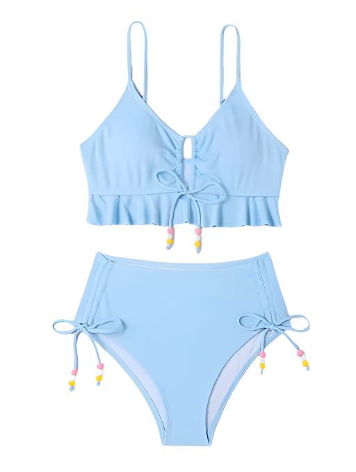 Bikini Taille Haute Vintage Bleu ciel - Louise Vintage