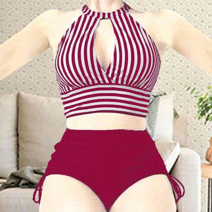 Bikini Taille Haute Vintage Rouge - Louise Vintage